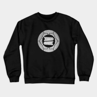 Hattori Kamon Kuruma ni Yahazu in Silver Foil Crewneck Sweatshirt